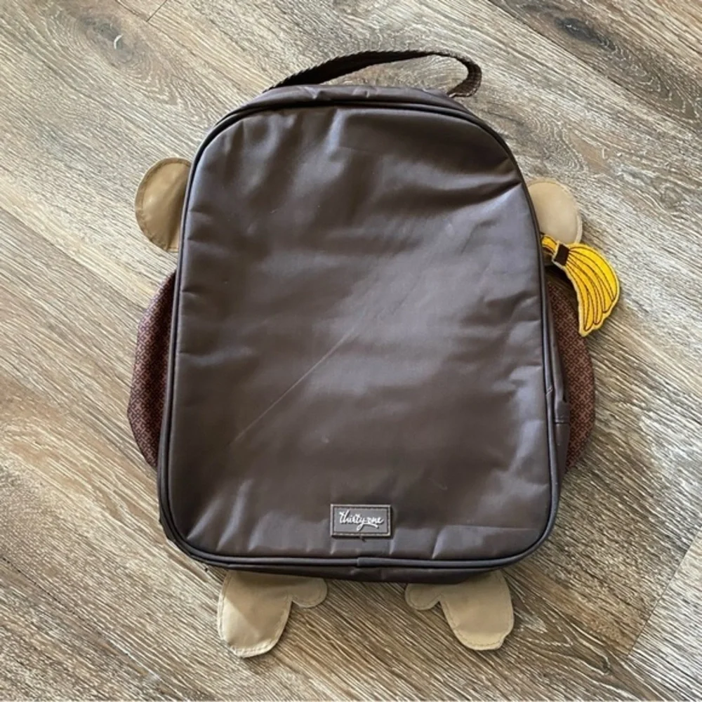 Thirty One Lunch Pail Bag Kids School Zips‎ Brown Animal Print